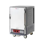 image of Metro C535-HFS-4-GY "Half Height" 1-Door Solid Heated Holding Cabinet, 43"-48" H, Aluminum, Grey Insulation, 8/16 Pan Capacity