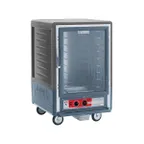 image of Metro C535-HLFC-L-GY "Half Height" 1-Door Clear Heated Holding Cabinet, 17-Pan Capacity, Aluminum, Grey Insulation Armour