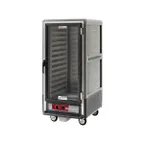 image of Metro C537-HLFC-L-GY 3/4 Height 1-Section Heated Holding Cabinet, Clear Polycarbonate Door, 27 Pan Capacity, Aluminum Finish, 120V