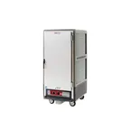 image of Metro C537-HLFS-4-GY 3/4 Height 1-Door Solid Door Heated Holding Cabinet, Grey, 55-60", 26 pans, 1440W, 120V