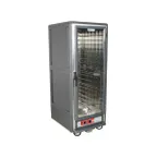 image of Metro C539-HLFC-4-GY Full Height 1-Door Clear Heated Holding Cabinet, 18-Pan (18"x26") 1440W 120V, Grey Insulation Armour, Mobile 5" Casters