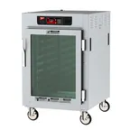 image of Metro C585L-SFC-LPFS "Half Height" 2-Door Heated Holding Cabinet, Clear & Solid Door, 32-Pan Capacity, 1440W, Stainless Steel