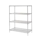 image of Metro EZ1848BR-4 Super Erecta 4-Shelf Wire Shelving Convenience Pak, Brite - 18" x 48" x 74"
