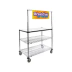 image of Metro GG2460 Stainless Steel 3-Shelf Grab n' Go Breakfast Cart - 60" x 24"