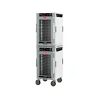 image of Metro HBCN16-AC-M 2-Section Heated Holding Cabinet, 2-Door, Clear Door, 32-Pan Capacity, Aluminum, 61"H