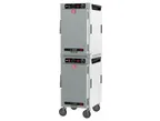 image of Metro HBCN16-AS-M 2-Section Heated Holding Cabinet, 16-Pan Capacity, Solid Door, All Aluminum Exterior, Mobile, 61"-66"H