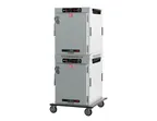 image of Metro HBCW16-AS-T HotBlox 2-Compartment Heated Holding Cabinet, 16-Pan, Solid Door, 61"-66" H, Aluminum