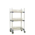 image of Metro MAX4-PR36VX2 MetroMax 4 Polymer Mobile Drying Rack Cart with 3-Shelf - 36" x 24" x 68"