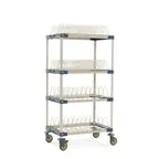 image of Metro MAX4-PR36VX4 MetroMax 4 Mobile Drying Rack with 2 Tray Racks and 2 Pan Racks 36" x 24" x 68"