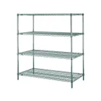image of Metro N346K3 Super Erecta 4-Shelf Wire Shelving Starter Unit, Metroseal Green Epoxy - 18" x 42" x 63"