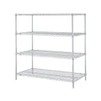 image of Metro N356BR Super Erecta 4-Shelf Wire Shelving Stationary Starter Unit, Brite - 18" x 48" x 63"