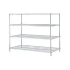 image of Metro N376BR Super Erecta 4-Shelf Wire Shelving Stationary Starter Unit, Brite - 18" x 72" x 63"