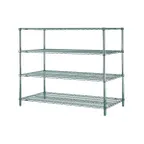 image of Metro N376K3 Super Erecta 4-Shelf Wire Shelving Starter Unit, Green Epoxy - 18" x 72" x 63"
