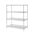 image of Metro N426C Super Erecta 4-Shelf Wire Shelving Stationary  Starter Unit, Chrome - 21" x 30" x 63"