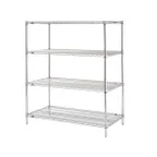 image of Metro N436C Super Erecta 4-Shelf Stationary Wire Shelving Starter Unit, Chrome - 21" x 36" x 63"