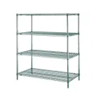 image of Metro N436K3 Super Erecta 4-Shelf Stationary Wire Shelving Starter Unit, Epoxy - 21" x 36" x 63"