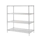 image of Metro N446C Super Erecta 4-Shelf Stationary Wire Shelving Starter Unit, Chrome - 21" x 42" x 63"