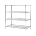 image of Metro N456C Super Erecta 4-Shelf Stationary Wire Shelving Starter Unit, Chrome - 21" x 48" x 63"