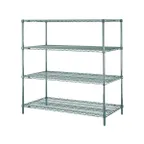 image of Metro N456K3 Super Erecta 4-Shelf Wire Stationary Shelving Starter Unit, Epoxy - 21" x 48" x 63"