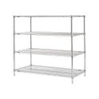 image of Metro N466C Super Erecta 4-Shelf Wire Stationary Shelving Starter Unit, Chrome - 21" x 60" x 63"