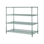 image of Metro N466K3 Super Erecta 4-Shelf Wire Stationary Shelving Starter Unit, Epoxy - 21" x 60" x 63"