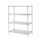 image of Metro N516C Super Erecta 4-Shelf Wire Stationary Shelving Starter Unit, Chrome  - 24" x 24" x 63"