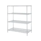 image of Metro N526BR Super Erecta 4-Shelf Wire Stationary Shelving Starter Unit, Brite - 24" x 30" x 63"