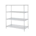 image of Metro N536BR Super Erecta 4-Shelf Wire Stationary Shelving Starter Unit, Brite - 24" x 36" x 63"