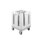 image of Metro PCD12 Blue Plastic Dish Dolly, 30-1/8"W x 30-1/8"D x 31-15/16"H, 240 Dishes, NSF, Microban