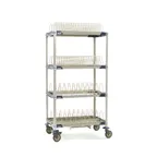 image of Metro PR36VX4-XDR MetroMax i Mobile Drying Rack with 2 Tray Racks, 2 Pan Racks and Drip Tray, 26" x 38" x 68"