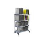 image of Metro PR48VX4 MetroMax i Mobile Drying Rack with 2 Tray Racks and 2 Pan Racks, 26" x 50" x 68"