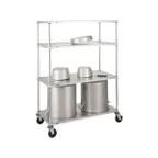 image of Metro PR60ES 60"W x 24"D x 68"H Stainless Steel Mobile Pot & Pan Rack, 4 Solid Embossed Shelves, NSF