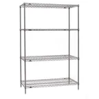 image of Metro SE-213074K4-S-4 Super Erecta 4-Shelf Wire Shelving Starter Unit, Gray Epoxy - 21" x 30" x 74"