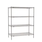 image of Metro SE-242463K4-S-4 Super Erecta 4-Shelf Wire Shelving Starter Unit, Gray Epoxy - 24" x 24" x 63"