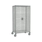 image of Metro SEC35EC Chrome Mobile Wire Security Shelving Unit, 52 3/4" x 21 1/2" x 68 1/2"