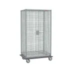image of Metro SEC53LCQ qwikSLOT Mobile Security Unit, 38.5W x 28D x 68.5H, Chrome, Wire, Dolly Truck