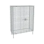 image of Metro SEC53S Super Erecta Stainless Steel Stationary Wire Security Unit, 38.5W x 27.25D x 66.8H, Side Hinged, NSF