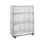 image of Metro SEC55LC Super Erecta Heavy-Duty Mobile Wire Security Unit, Chrome, 28" x 50.5" x 68.4"