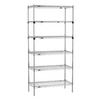 image of Metro SEZ-183674C-S-42 Super Erecta 6-Shelf Wire Shelving Starter Unit, Chrome - 18" x 36" x 74"