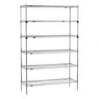 image of Metro SEZ-184874C-S-42 Super Erecta 6-Shelf Wire Shelving Starter Unit, Chrome - 18" x 48" x 74"