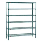 image of Metro SEZ-186074K3-S-42 Super Erecta 6-Shelf Wire Shelving Starter Unit, Metroseal 3 - 18" x 60" x 74"