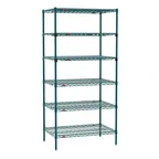 image of Metro SEZ-243674K3-S-42 Super Erecta 6-Shelf Wire Shelving Starter Unit, Metroseal 3 - 24" x 36" x 74"