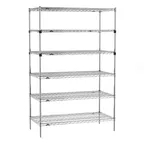 image of Metro SEZ-244874C-S-42 Super Erecta 6-Shelf Wire Shelving Starter Unit, Chrome - 24" x 48" x 74"