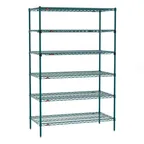 image of Metro SEZ-244874K3-S-42 Super Erecta 6-Shelf Wire Shelving Starter Unit, Metroseal 3 - 24" x 48" x 74"