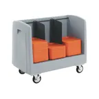 image of Metro SSD16 Blue Polymer Dish & Tray Cart, 38-15/16" x 31-7/8" x 20", 60 Dishes, NSF, Microban