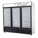 image of Migali C-72FM-HC 82" 3 Glass Door Freezer Merchandiser in White, 72 cu. ft.
