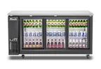 image of Migali C-BB72SG-HC Cooler Back Bar 72.75"W×24.5"D×35.7"H, 3‑Door Sliding Glass, Black Exterior, Top