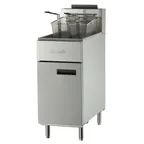image of Migali C-F50-NG 15" Floor Model Natural Gas Full Pot Fryer w/ 50 lbs, 4 Burners, 136.000 BTU