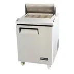 image of Migali C-SP27-12BT-HC 27" One Section Mega Top Sandwich Prep Table w/ 1 Door, 12 Pans