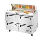 image of Migali C-SP48-12-D-HC 48" 2-Section Sandwich/Salad Prep Table w/ 4 Drawers, 12 Pans, Stainless Steel